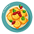 pasta dish with meatballs - vector image